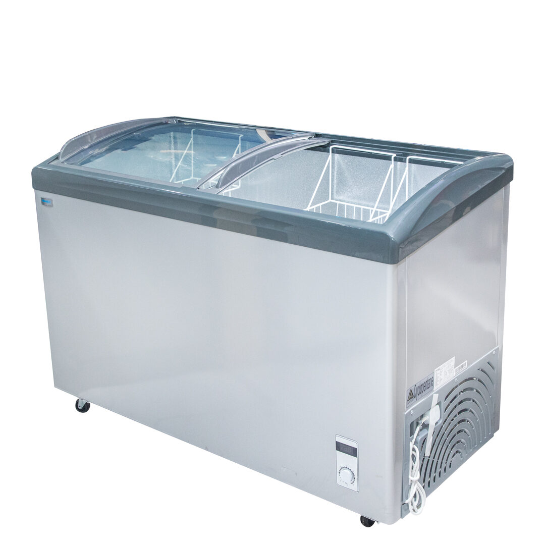 Nasco 360L Commercial Display Freezer | Commercial Ice Cream Freezer, Glass Top Display Case w/ 3 Removable Baskets, Sliding Door, Stable Compressor [NAS-FS405FL]